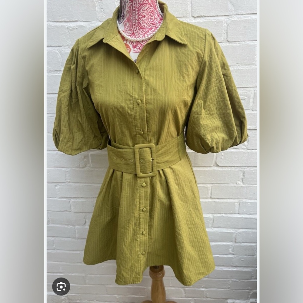 Puff sleeve Zara pistachio dress